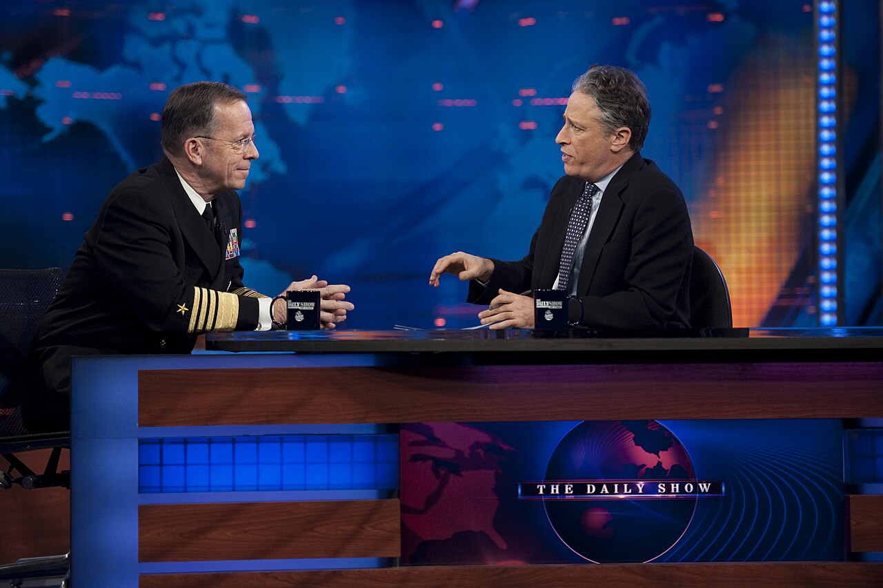 The Daily Show — Defense.gov News Photo 110203-N-0696M-105 - Chairman of the Joint Chiefs of Staff Adm. Mike Mullen, U.S. Navy, appears on The Daily Show with Jon Stewart in New York City on Feb. 3, 2011