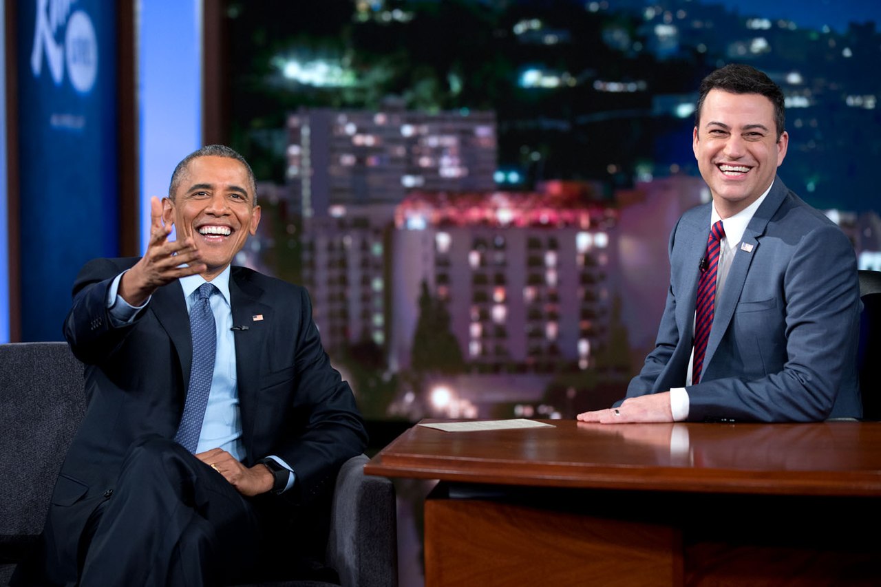 Jimmy Kimmel Live — President Barack Obama talks with Jimmy Kimmel during a Jimmy Kimmel Live! video taping in Los Angeles, California, March 12, 2015. (Official White House Photo by Pete Souza)